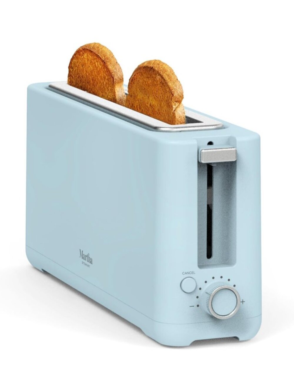 2 Slice Sky Blue Extra Wide Removable Crumb Tray Slot Stainless Steel Toaster